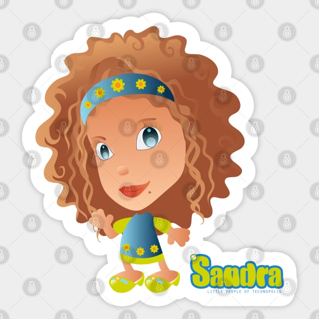 "Sandra" - Little People of Technopolis Sticker by George Barakoukakis